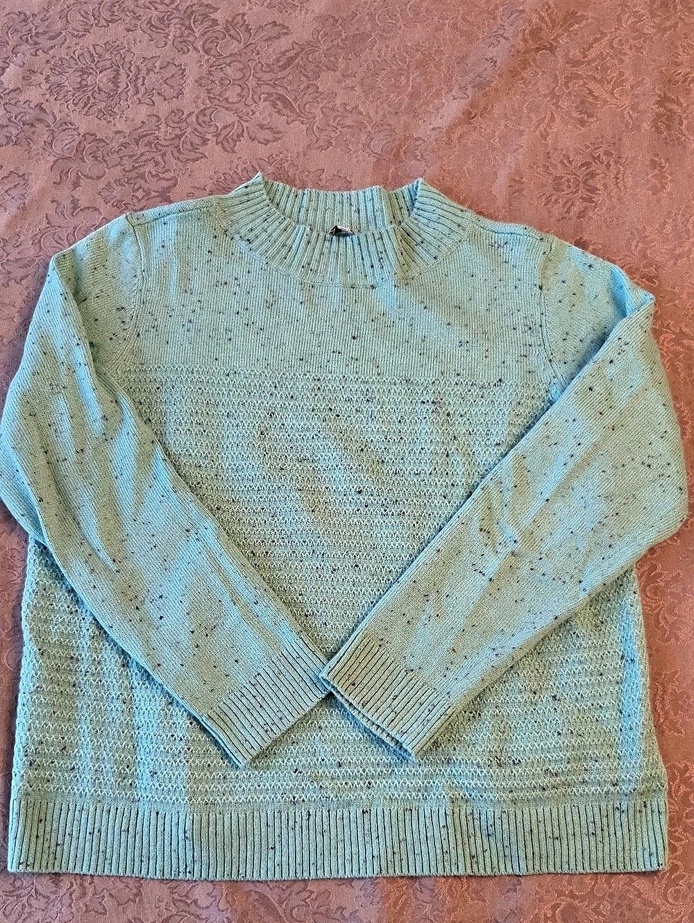 Talbots Women's Mint Speckled Knit Crewneck Sweater XL Petite